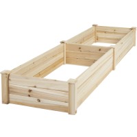 Best Choice Products BCP Wooden Raised Vegetable Garden Bed Patio Backyard Grow Flowers Elevated Planter   